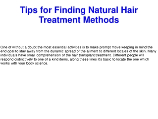 Tips for Finding Natural Hair Treatment Methods