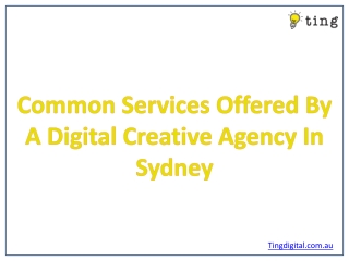 Common Services Offered By A Digital Creative Agency In Sydney