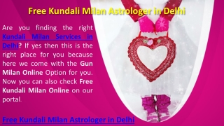 Free Kundali Milan Astrologer in Delhi
