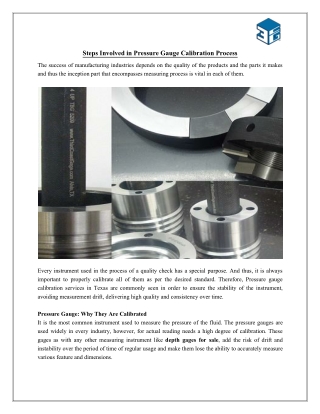 Steps Involved in Pressure Gauge Calibration Process