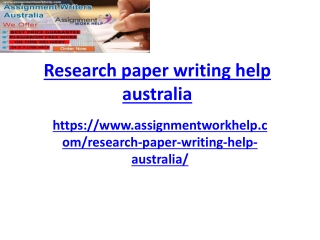 Research paper writing help australia