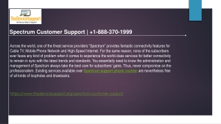 Spectrum Customer Support 1888-370-1999