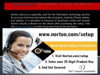 norton.com/setup | Steps for Downloading & Enter the product key for the activation