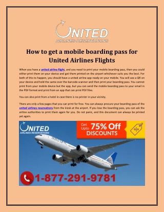 How to get a mobile boarding pass for United Airlines Flights