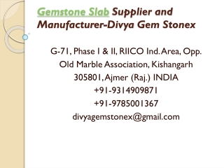 Gemstone Slab Supplier and Manufacturer-Divya Gem Stonex