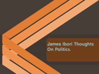 James Ibori Gives You The Logics Behind Politics.