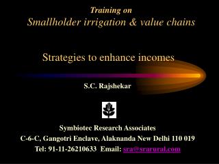 Training on Smallholder irrigation & value chains