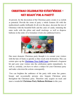 Christmas celebrated everywhere – Get ready for a party!