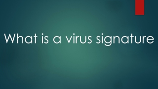 What Is a Virus Signature?