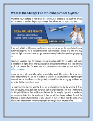 What is the Change Fee for Delta Airlines Flights?