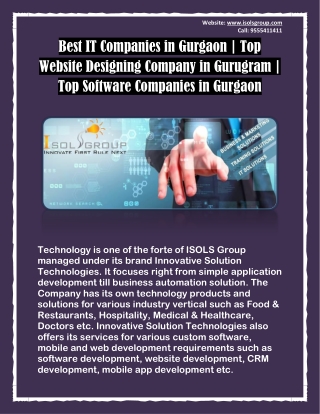 Best IT Companies in Gurgaon | Top Website Designing Company in Gurugram | Top Software Companies in Gurgaon