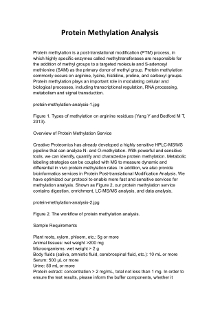 Protein Methylation Analysis