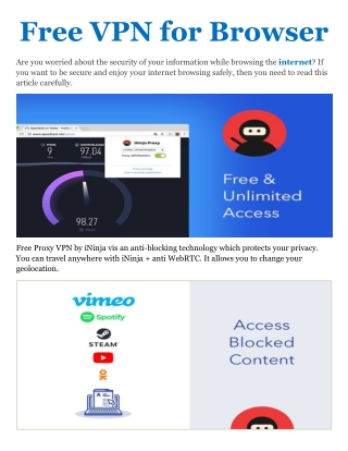 Free VPN for Browser