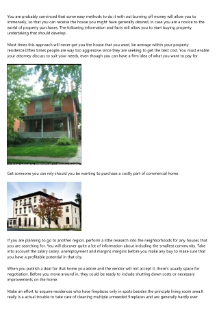 Tips To Help You Get The Best Bargain To Your Property Expense