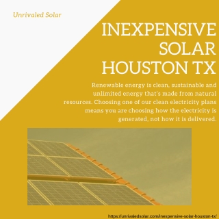 Inexpensive Solar Houston TX