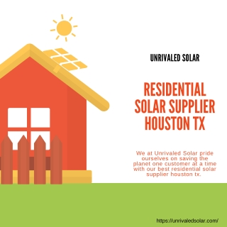 Residential Solar Supplier Houston TX