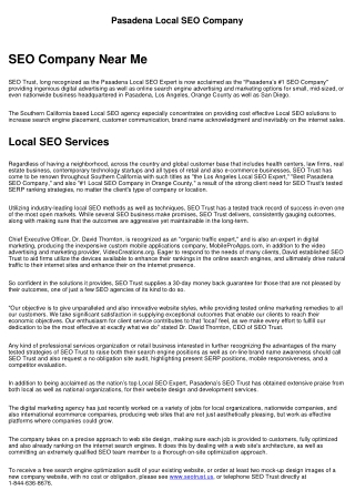 Pasadena Local SEO Company