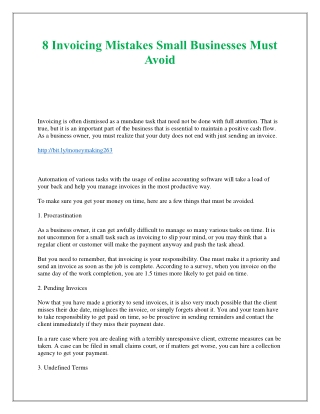 8 Invoicing Mistakes Small Businesses Must Avoid