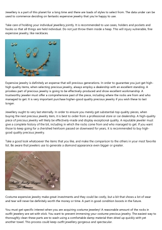 Expensive jewelry Is Definitely An Purchase, Allow Me To Share Ideas To Support Help You