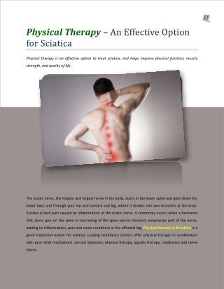 Physical Therapy – An Effective Option for Sciatica