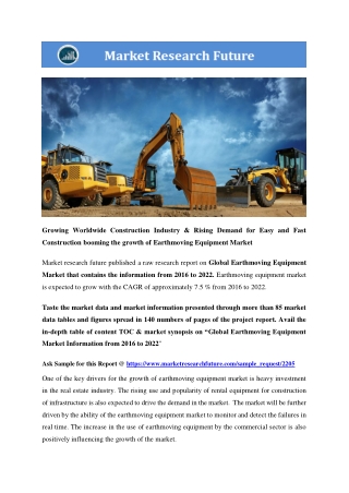 Earthmoving Equipment Market Research Report - Global Forecast to 2022