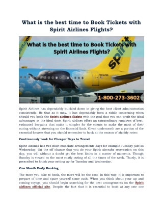 What is the best time to Book Tickets with Spirit Airlines Flights?