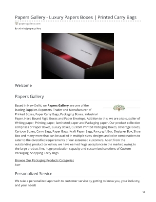 Papers Gallery - Papers Boxes and Printed Carry Bags in India