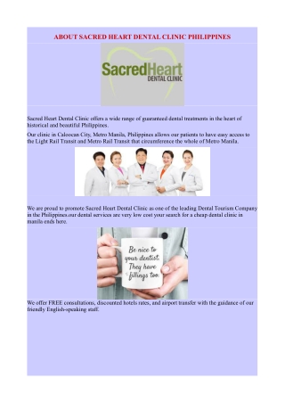 ABOUT SACRED HEART DENTAL CLINIC PHILIPPINES