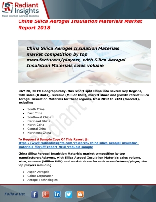 Silica Aerogel Insulation Materials Market to Witness Huge Growth by 2023| Key Players- Aspen Aerogels, Active Aerogels