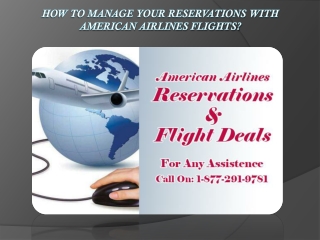 How to Manage Your Reservations with American Airlines Flights?