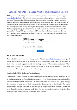 Send SMS Attachment to Target Audience and Gain Success