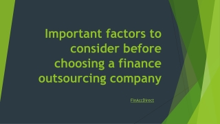 Important factors to consider before choosing a finance outsourcing company