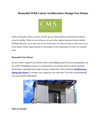 CMS Architecture and Design House
