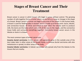 Stages of Breast Cancer and Their Treatment