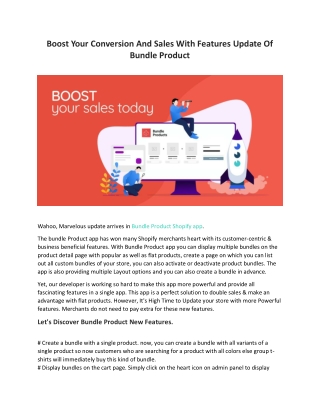Boost Your Conversion And Sales With Features Update Of Bundle Product