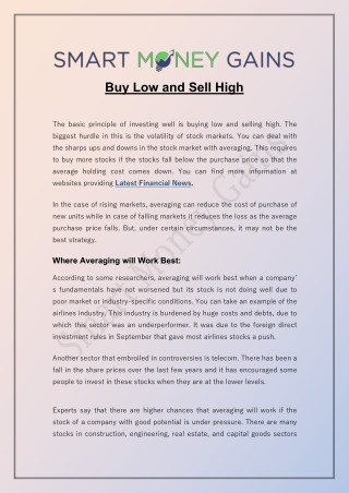 Buy Low and Sell High