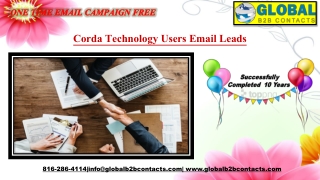 Corda Technology Users Email Leads