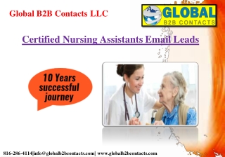 Certified Nursing Assistants Email Leads