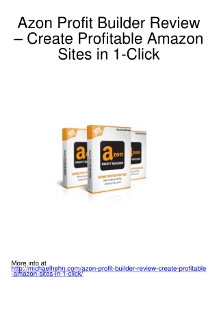 Azon Profit Builder Review – Create Profitable Amazon Sites in 1-Click