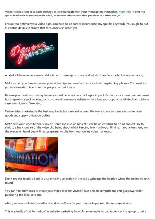The Essentials Of Making Use Of Movie To Showcase Your Business
