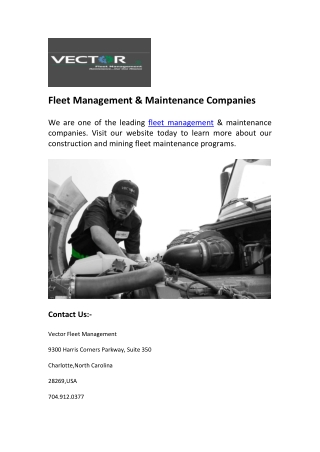 Fleet Management & Maintenance Companies
