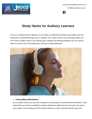 Study Hacks for Auditory Learners
