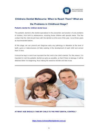 Childrens Dentistry Richmond | Children's Dentistry