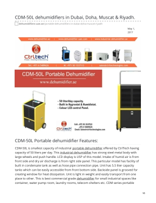 CDM-50L dehumidifiers in Dubai, Doha, Muscat & Riyadh. #PortableDehumidifier