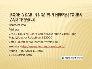 Book a taxi in udaipur
