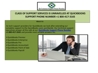 CLASS OF SUPPORT SERVICES IS UNRAVELLED AT QUICKBOOKS SUPPORT PHONE NUMBER 1 800-417-3165