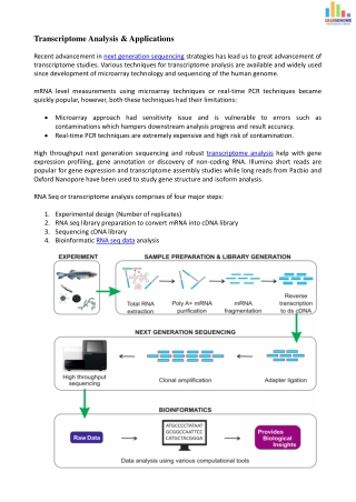 Transcriptome Analysis & Applications