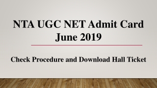 UGC NET Admit Card June 2019 - Download here from 27th May 2019