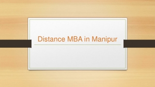 Distance MBA in Manipur - MIT School of Distance Education