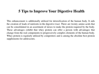 5 Tips to Improve Your Digestive Health